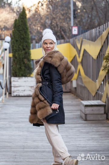 Парка с соболем трансформер rich furs