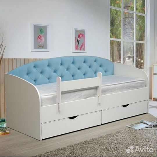 Кровать лдсп разные цвета для малыша мягк спинка