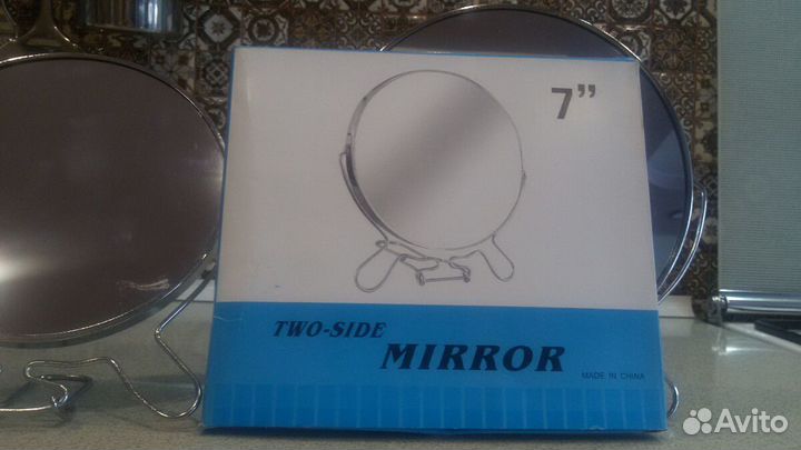 Зеркало настольное металлическое