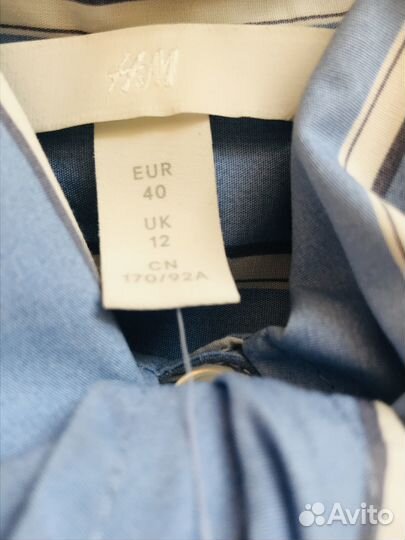 Новая рубашка H&M (хлопок, с биркой, р. М)