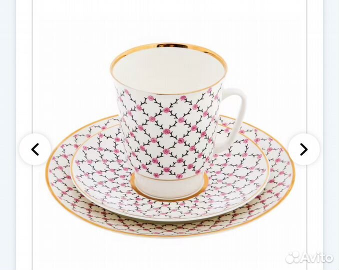 Кофейное трио Костяной Фарфор СССР Л Ф З