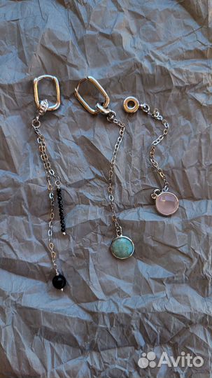 Серьги с натуральными камнями