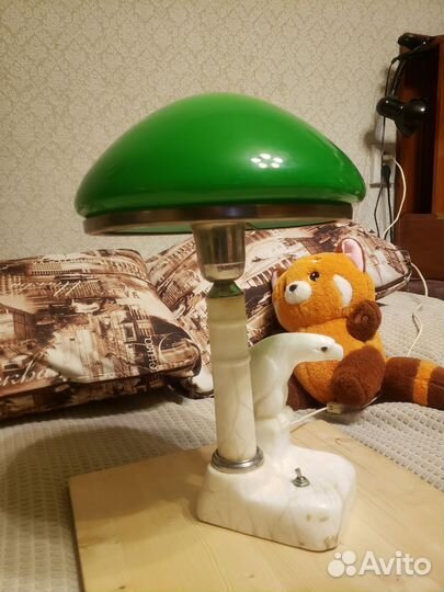 Лампа настольная СССР, мрамор, орел