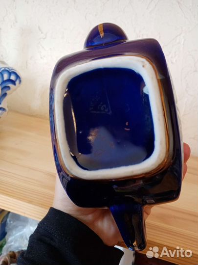 Заварочный чайник кобальтовый. Гжель