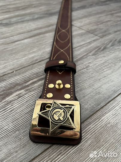 Ремень с пряжкой ркка (Ручной работы)