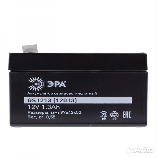 Эра аккумуляторgs1213 (Cвинцово-кислотный 12V 1,3