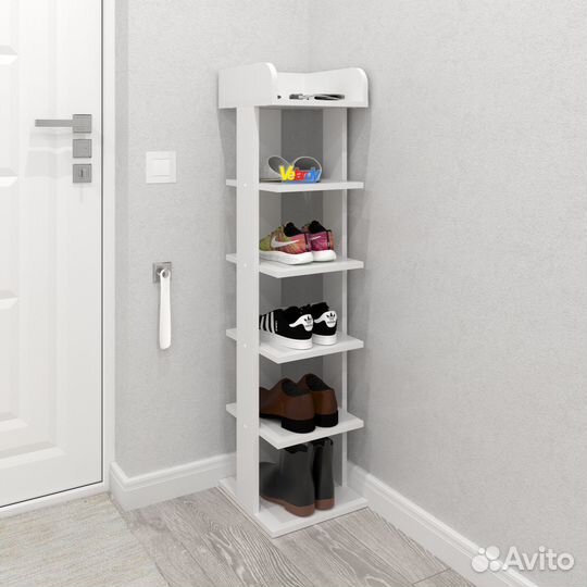 Обувница Shoes Save Vertical, 30x32x120см, белая