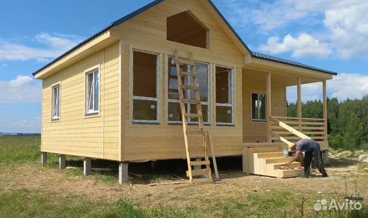 Каркасный дачный домик 9х8