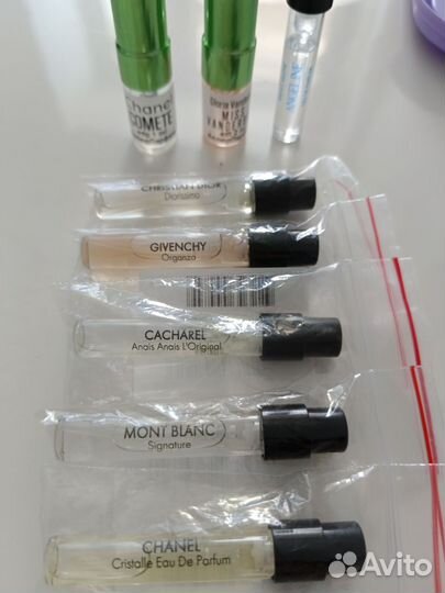 Пробники Chanel,Dior, Cacharel,Mont Blanc
