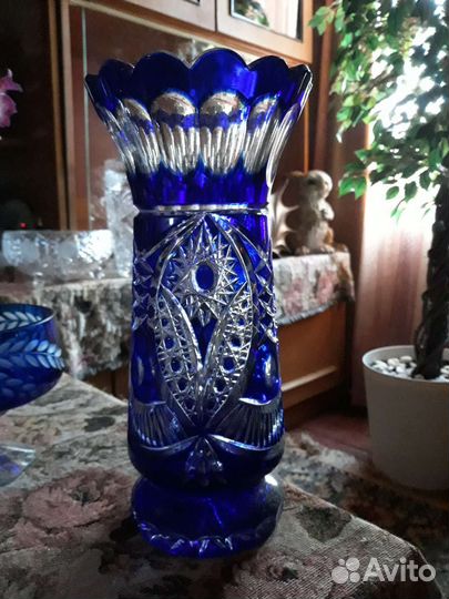Винтажная Ваза кобольт 27см