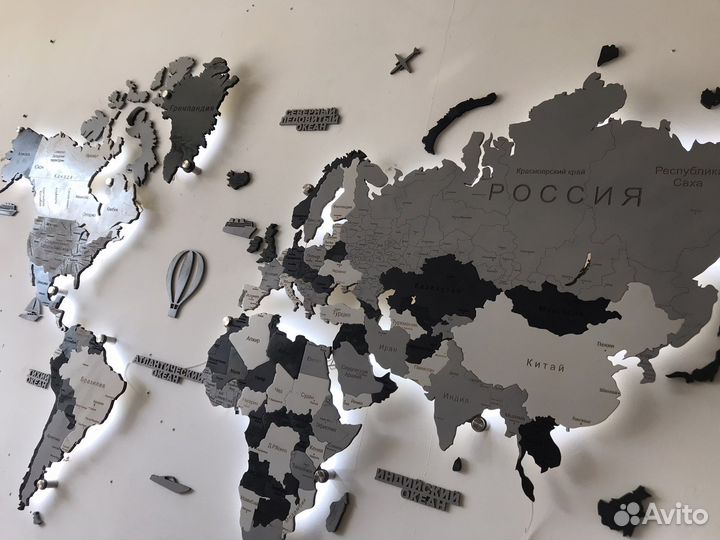 Карта мира с подсветкой