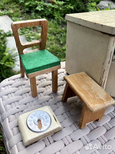 Старинная мебель для кукол гдр кукольная кухня