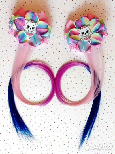 Банты с прядями ручной работы