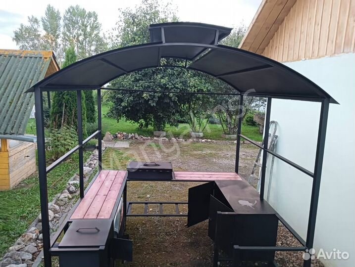 Мангал с печью под казан