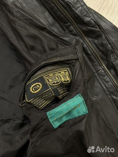 Винтажная кожаная куртка - L