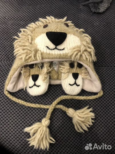 Шапка комплект с варежками