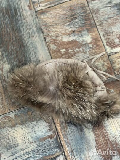 Шапка ушанка детская енот
