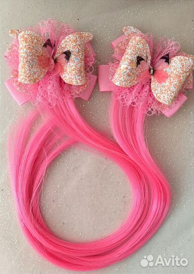 Заколка для волос ручной работы с волосами