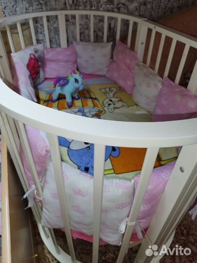 Детская кровать трансформер круглая