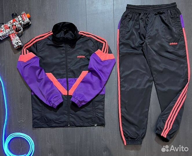 Спортивный костюм Adidas ретро плащевый LUX