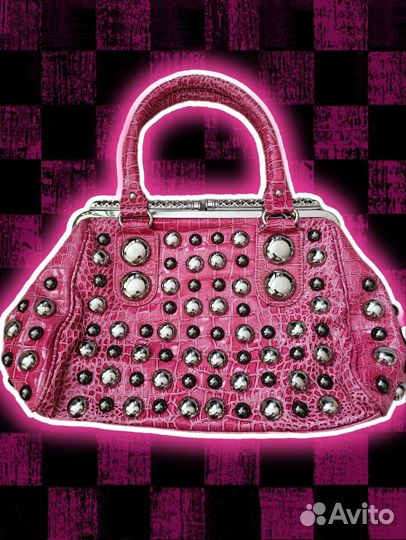Сумка розовая, винтажная, y2k, глумур