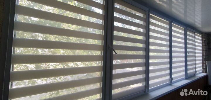 Рулонные шторы день ночь зебра в Белгороде