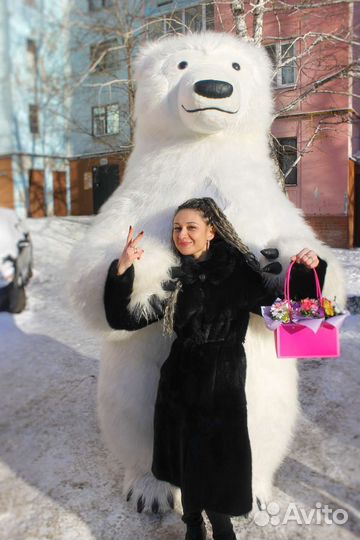 Курьер Белый медведь. Аниматор, поздравление