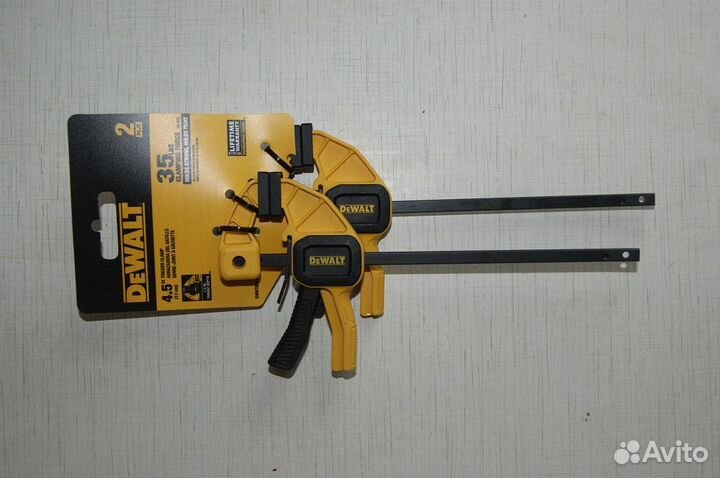 Быстрозажимная струбцина Dewalt 110 мм 2 штуки