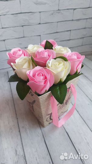 Букет из мыльных роз