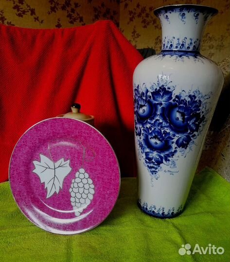 Ваза авторской работы 50 см. Гжель