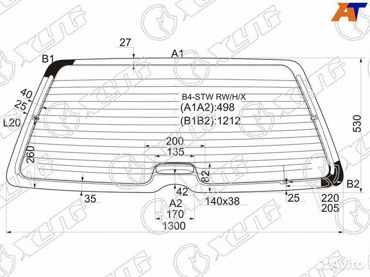 Стекло заднее Volkswagen Passat B3