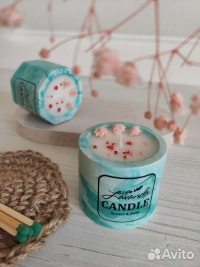 Соевые свечи в гипсовом подсвечнике