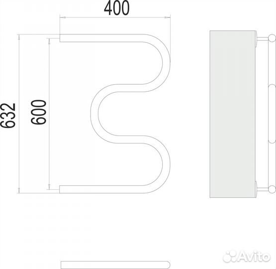 М-обр бш 600х400 Полотенцесушитель terminus