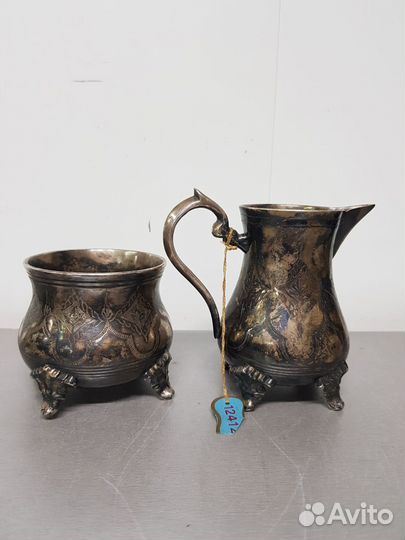 Чайный, кофейный набор (латунь, серебрение)