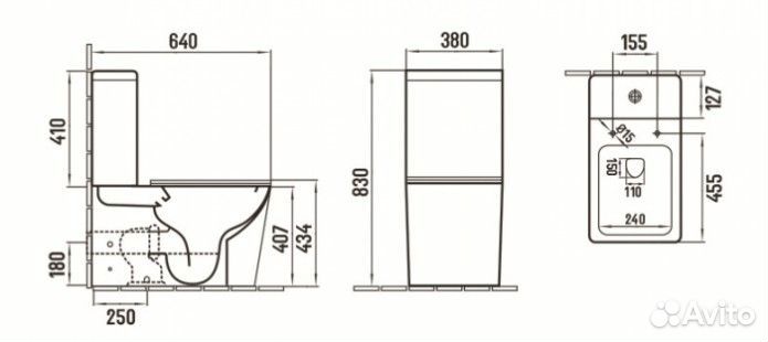 Унитаз Ceramalux 2170axmb