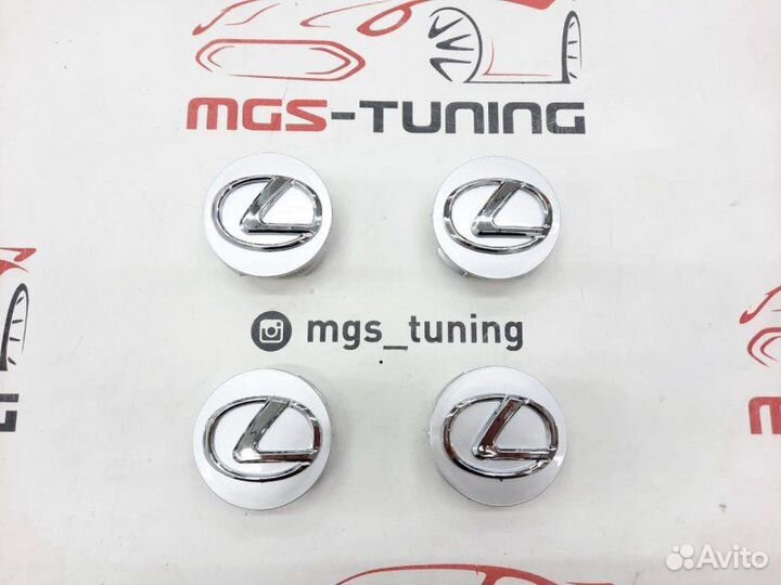 Колпачки в ступицу серый Lexus 4 шт