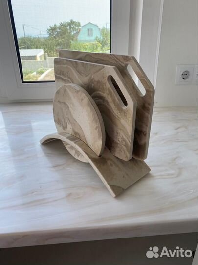 Набор разделочных досок из камня