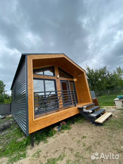 Каркасный дом в стиле Barnhouse 40 м2