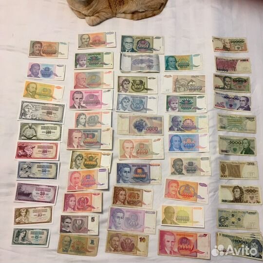 Большая коллекция банкнот боны купюр 180 шт