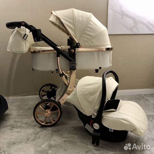 Коляска детская 3в1 Dalux 608 эко-кожа