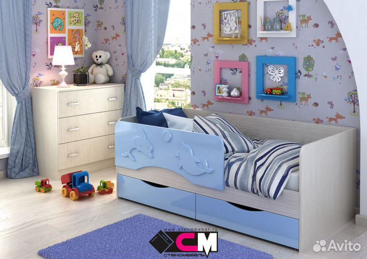 Кровать Алиса (Дельфин) 80*160