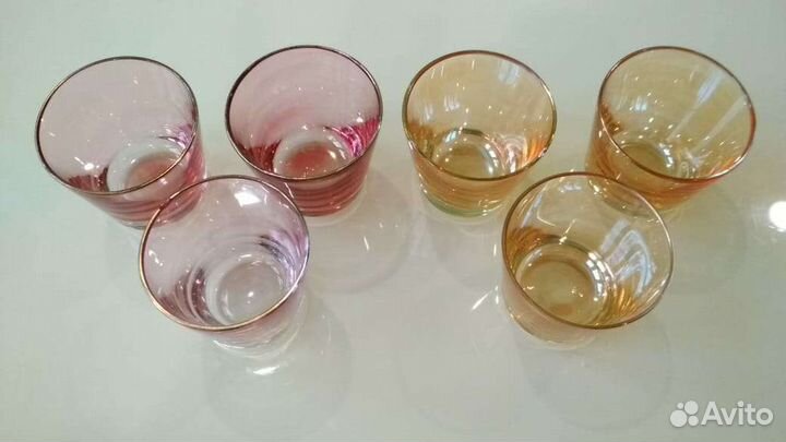 Стопки из цветного стекла 3 шт