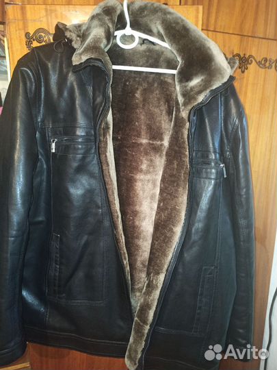 Кожаная дубленка мужская размер 68