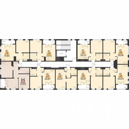 1-к. квартира, 40 м², 3/5 эт.