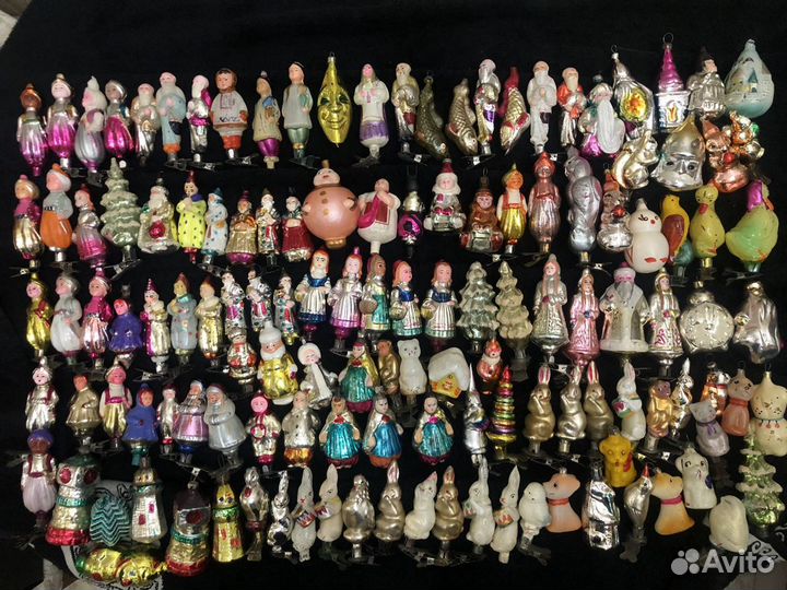 Елочные игрушки, стекло, винтаж 70 г