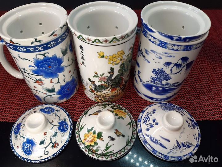 Кружки с керамическим ситом и крышкой