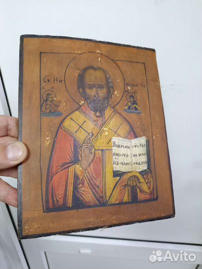 Икона старинная.Николай Чудотворец