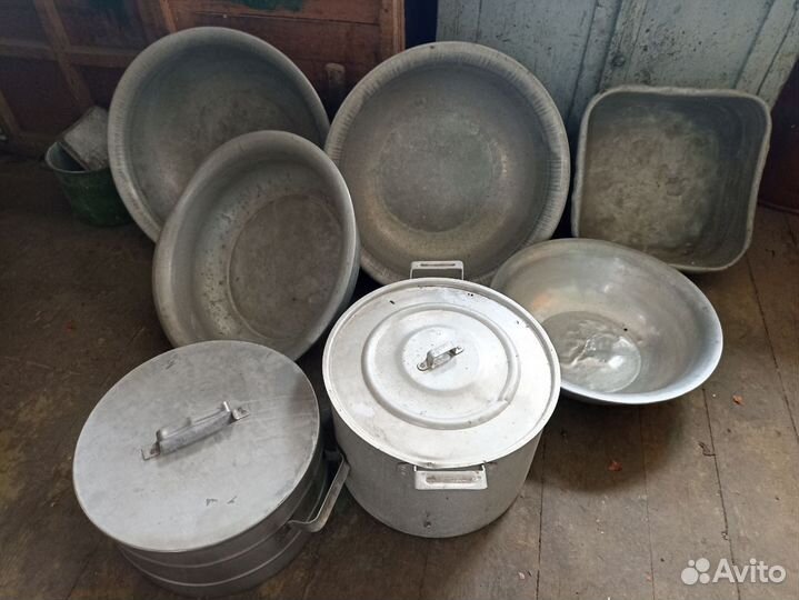 Алюминиевые тазы и кастрюли