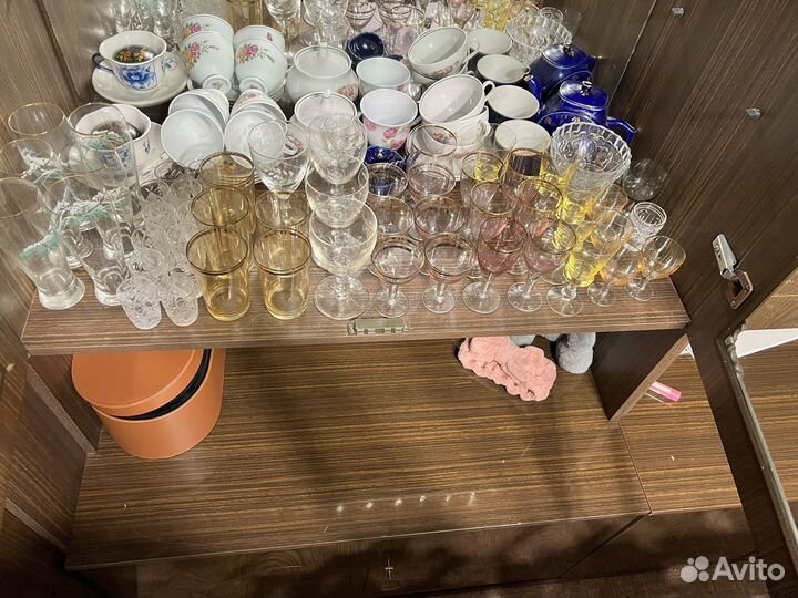 Куча посуды СССР стаканы рюмки, бокалы