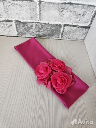 Трикотажная ретро повязка с цветами